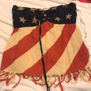 American flag strapless top